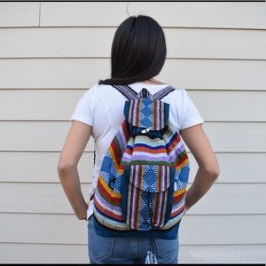 New Mexican handwoven boho chic bohemian backpack